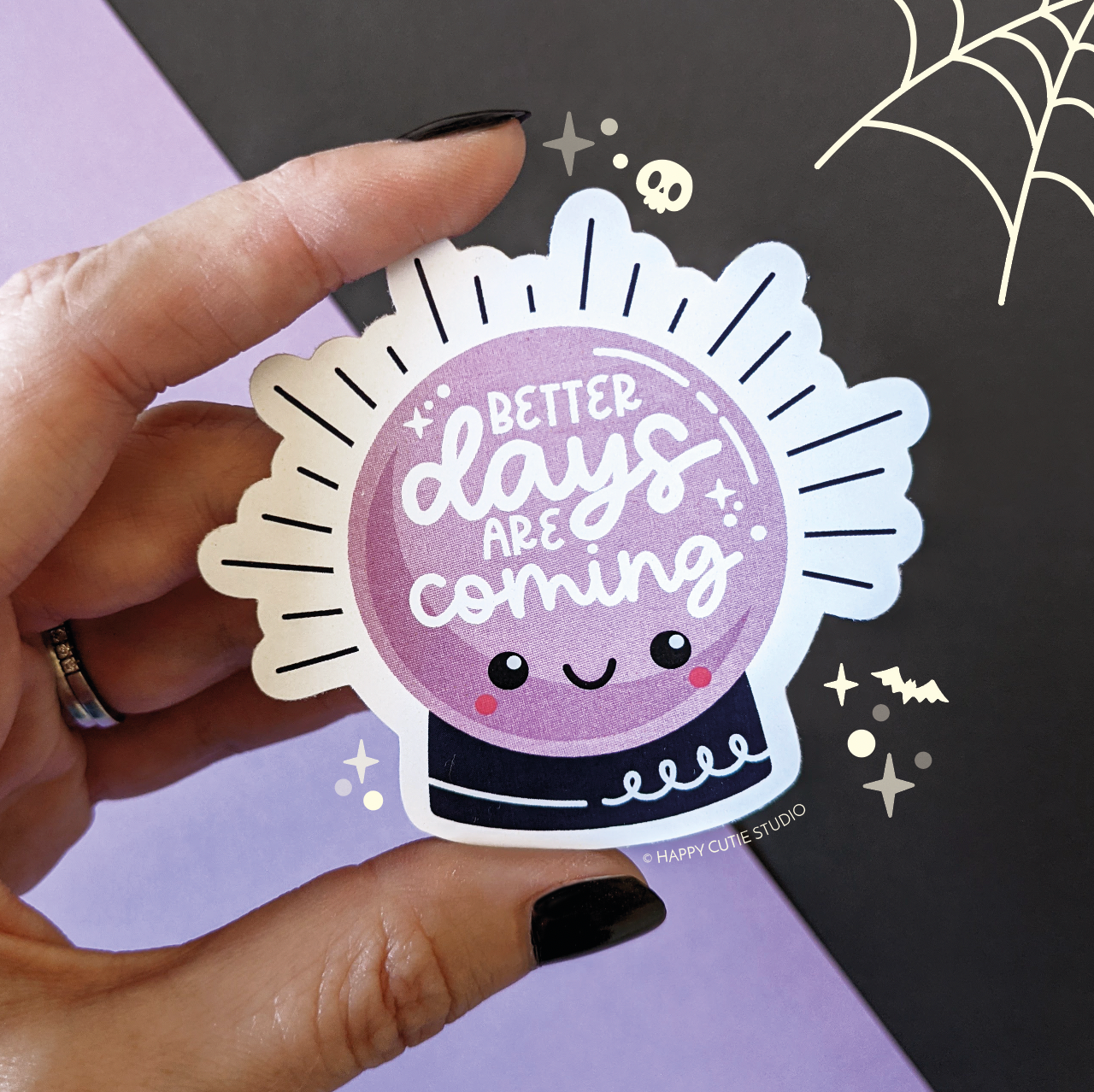 Happy Cutie Studio Crystal Ball Positive Quote Large Sticker/Kawaii/Cute