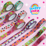Gold Foil 'Happy Flowers' Washi Tape