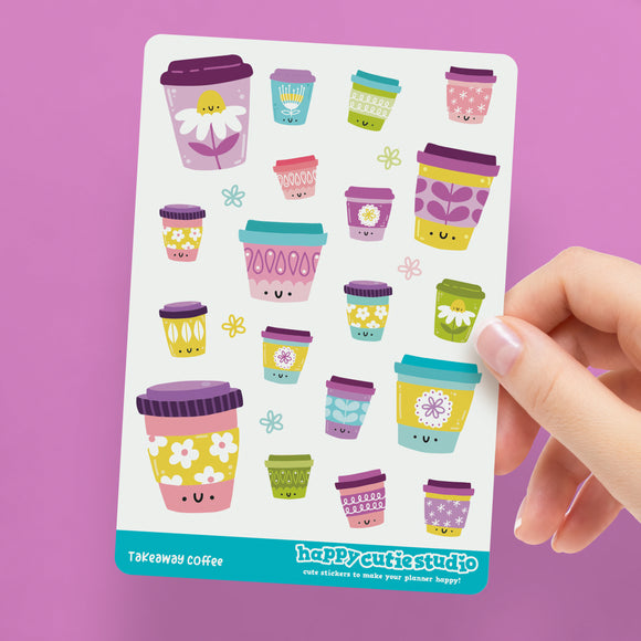 Takeaway Coffee Cups Planner Stickers