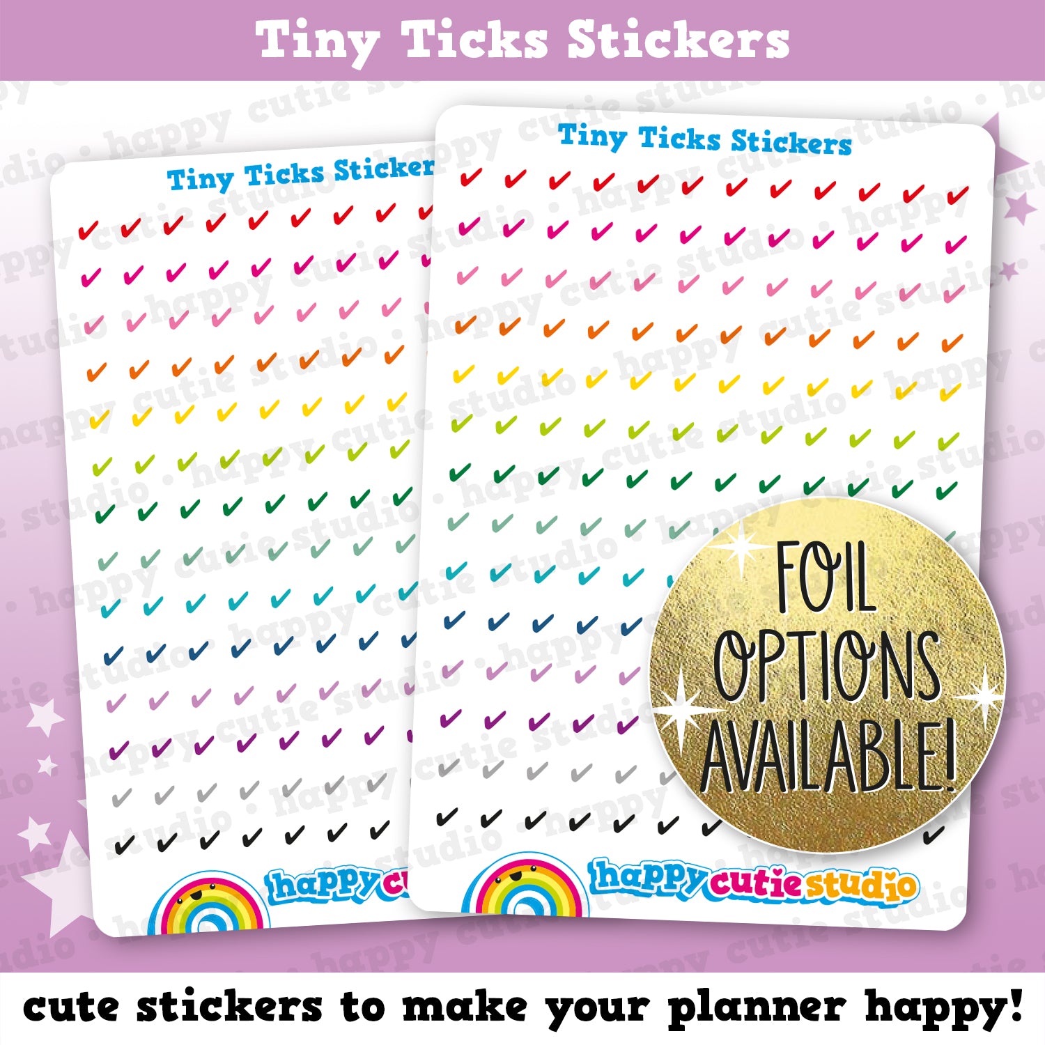 168 Cute Tiny Ticks/Functional/Practical Planner Stickers