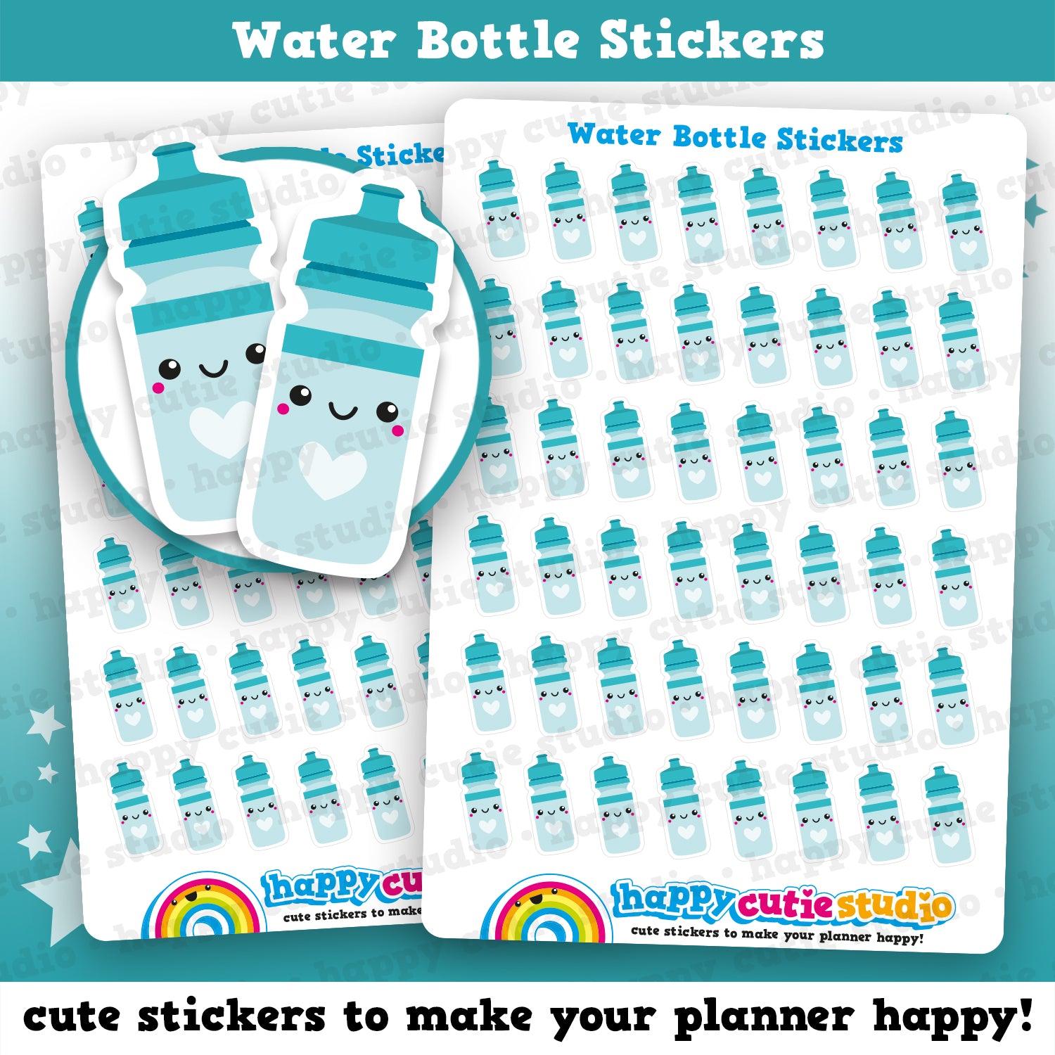 48 Cute Water Bottle Planner Stickers