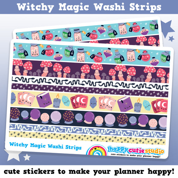 Cute Washi Strips/Halloween/Witch/Magic Planner Stickers