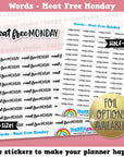 Meat Free Monday Words/Functional/Planner Stickers