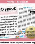 No Spend! Words/Functional/Planner Planner Stickers