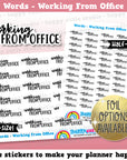 Working From Office Words/Functional Planner Stickers