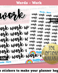 Work Words/Functional Planner Stickers