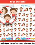 35 Cute Mini HCS Boys Yoga/Pilates Planner Stickers