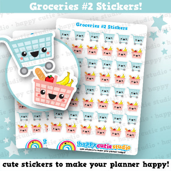 48 Cute Groceries 2/Shopping/Food Planner Stickers