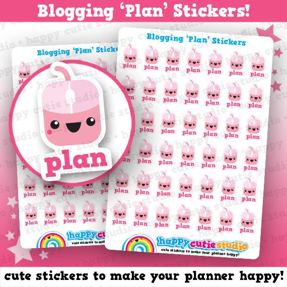 42 Cute Blogger / Blogging / Plan Planner Stickers