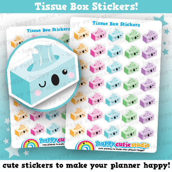 35 Cute Tissue Box/Ill/Unwell/Sick/Poorly Planner Stickers