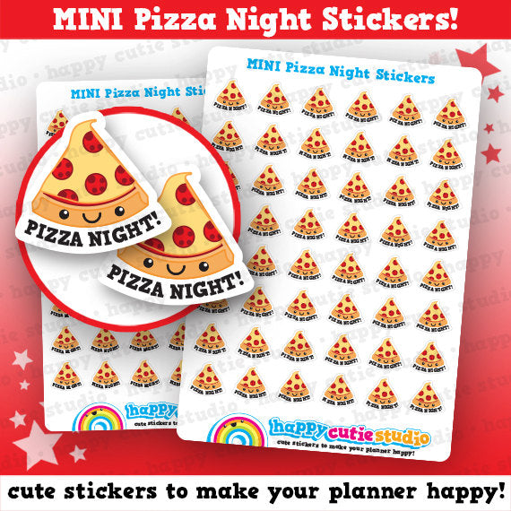 48 Cute MINI Pizza Night Planner Stickers