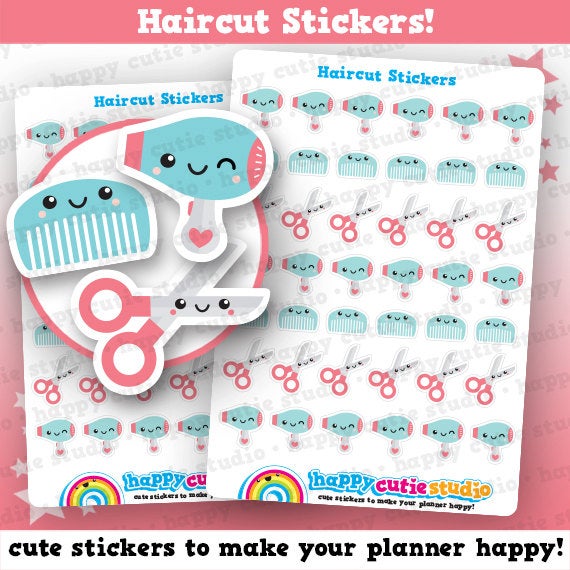 42 Cute Haircut/Appointment/Salon/Blowdry/Reminder Planner Stickers