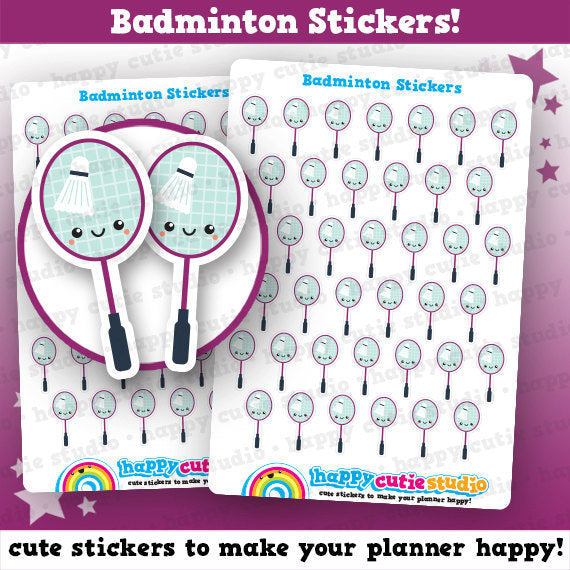 39 Cute Badminton Racket/Sport Planner Stickers