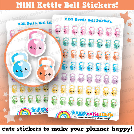 56 Cute MINI Kettle Bell/Gym/Exercise/Work Out Planner Stickers