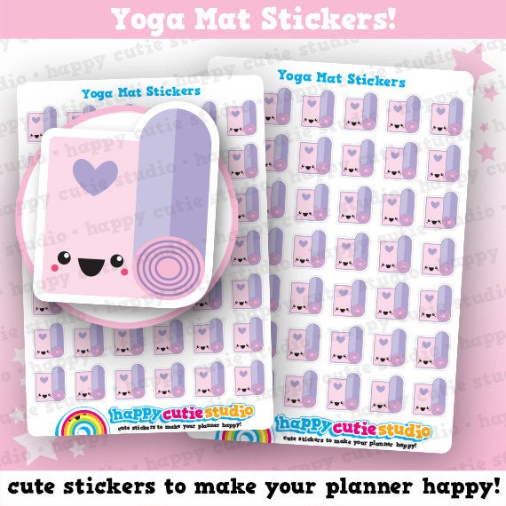 42 Cute Yoga/Meditation/Pilates/Gym/Exercise/Work Out Planner Stickers