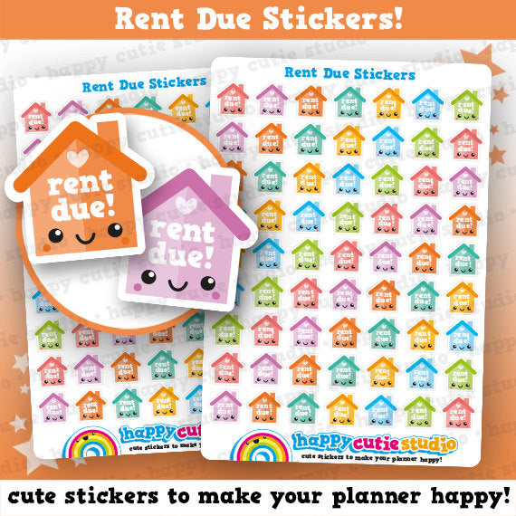 63 Cute Rent Due Planner Stickers