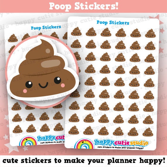 48 Cute Poop Planner Stickers