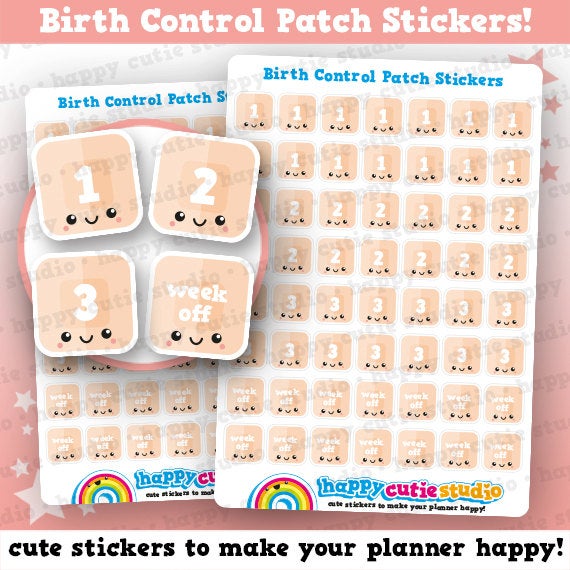 56 Cute Birth Control Patch Planner Stickers