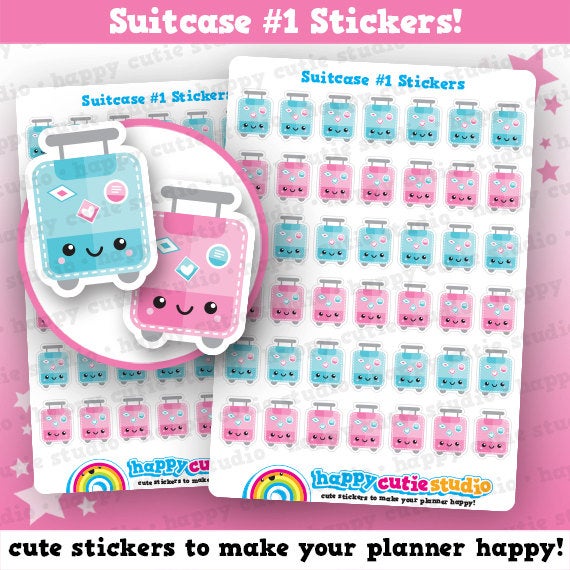 42 Cute Suitcase/Lugggage/Travel/Vacation/Holiday Planner Stickers