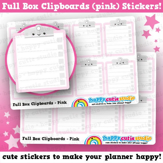 8 Cute Full Box Clipboards/Functional/Practical Planner Stickers