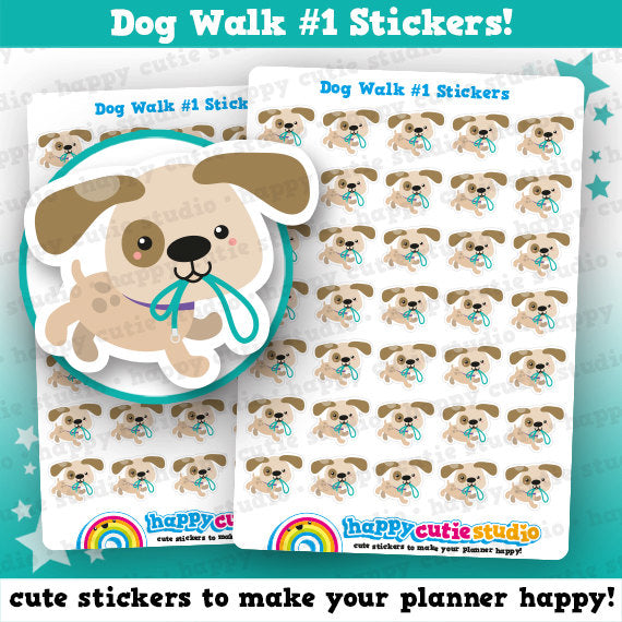 35 Cute Dog Walk/Walkies Planner Stickers