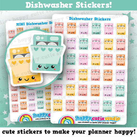 36 Cute Dishwasher Chores Planner Stickers