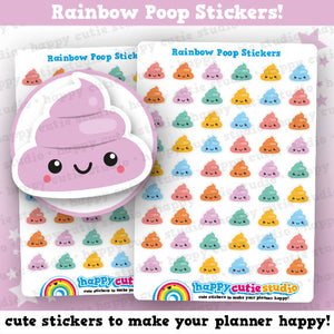 48 Cute Rainbow Poop Planner Stickers
