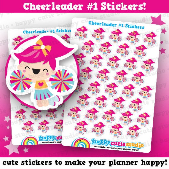 36 Cute Cheerleader Planner Stickers