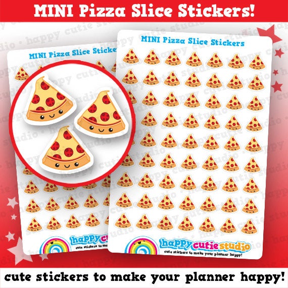 63 Cute MINI Pizza Slice Planner Stickers