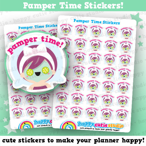 35 Cute Pamper Time/Relax/Me Time Planner Stickers