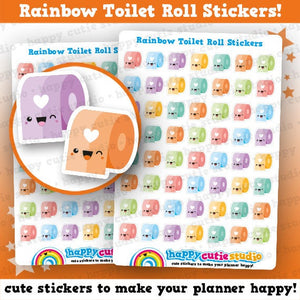 56 Cute Rainbow Toilet Roll Planner Stickers