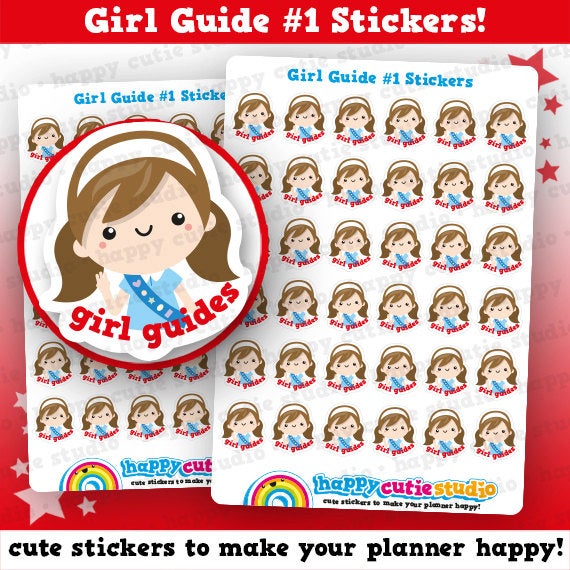 Cute Guide Examples 36 Cute Girl Guides #1 Planner Stickers – HappyCutieStudio