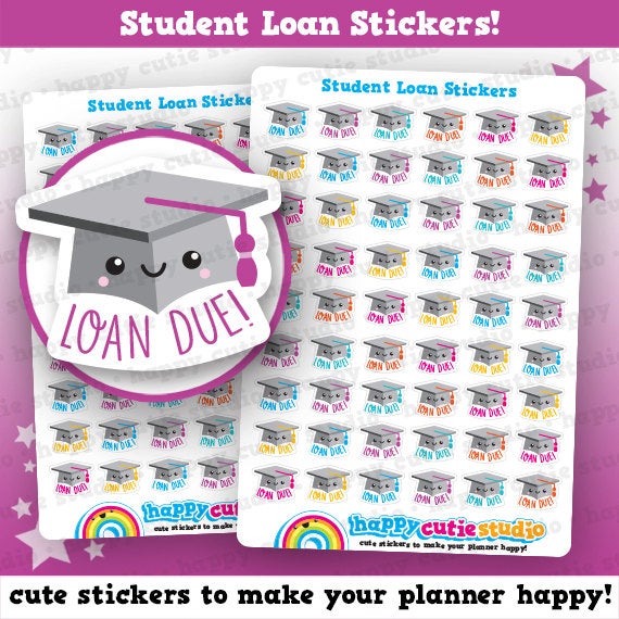 54 Cute Student Loan Planner Stickers