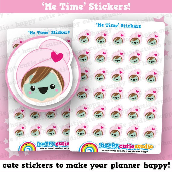 30 Cute Me Time/Relax/Pamper Planner Stickers