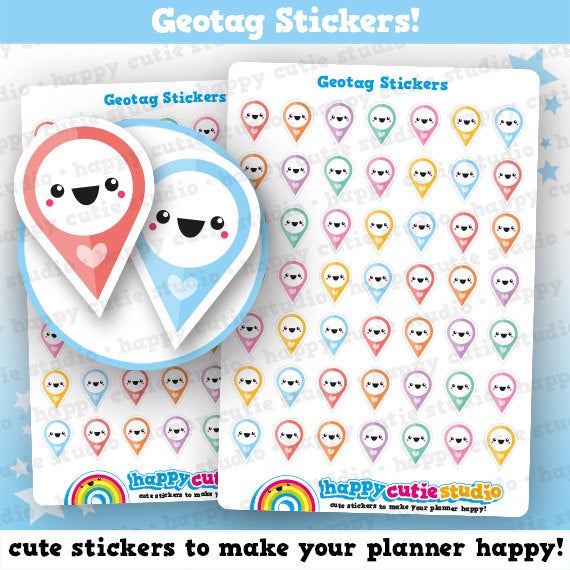 49 Cute Geotag/Location/Place Marker Planner Stickers
