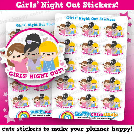 15 Cute Girls' Night Out Planner Stickers