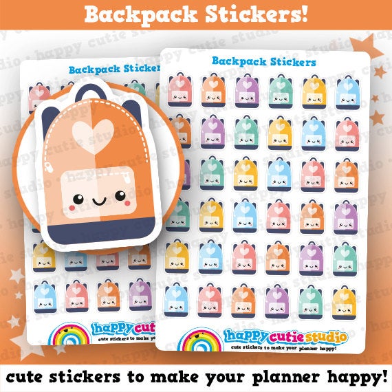 36 Cute Backpack/Rucksack/Bag Planner Stickers
