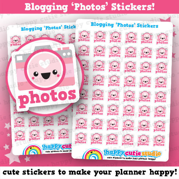 48 Cute Blogger / Blogging / Photos Planner Stickers