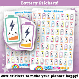 63 Cute Battery/Charge/Low Battery Planner Stickers