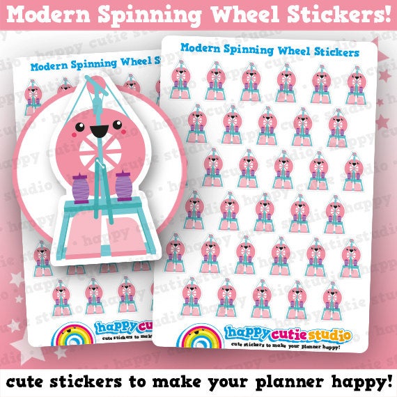33 Cute Modern Spinning Wheel Planner Stickers