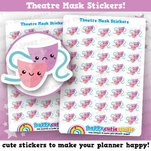 40 Cute Theatre Mask/Drama/Concert Planner Stickers