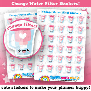 30 Cute Change Water Filter Stickers