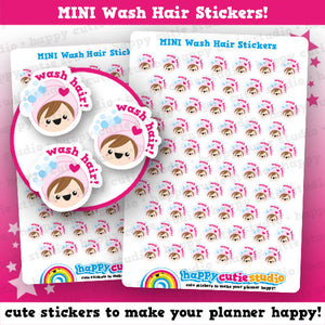 64 Cute MINI Wash Hair/Reminder/Shampoo Planner Stickers