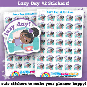 35 Cute Lazy Day Girl #2 Planner Stickers