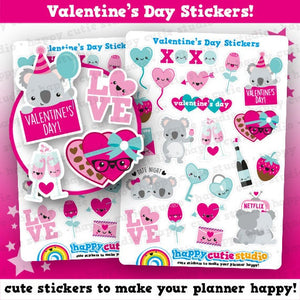 22 Cute Valentine's Day/Love/Date Night Planner Stickers