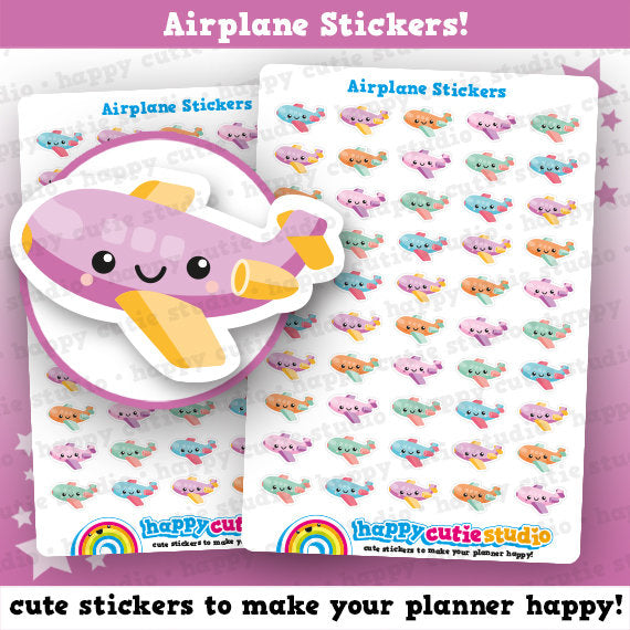 50 Cute Airplane/Aeroplane/Plane/Transport/Fly/Flight Planner Stickers