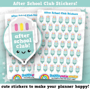 46 Cute After School Club/School Planner Stickers