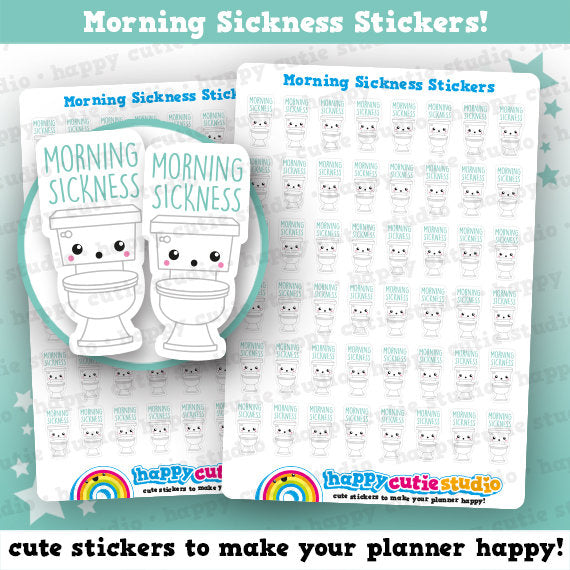48 Cute Morning Sickness Planner Stickers
