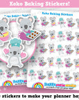 30 Cute Koko the Koala 'Baking' Planner Stickers