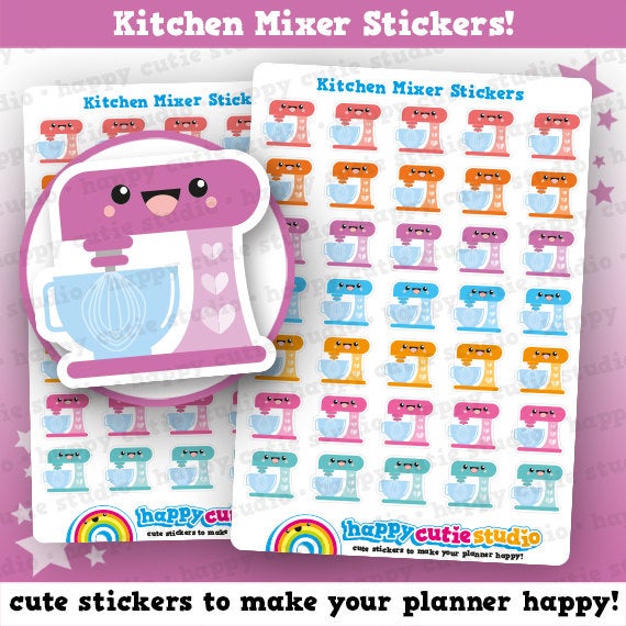 35 Cute Kitchen Mixer Planner Stickers